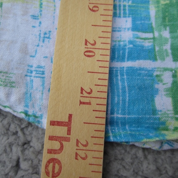 Chritopher & Banks Shirt Women's XL Button Up Linen‎ Green Blue 3/4 sleeve Boho - Picture 9 of 14